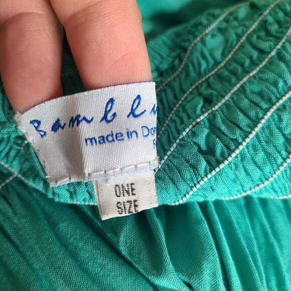 Bamblue Turquoise Beaded Bib Halter Rayon Dress - Picture 4 of 6